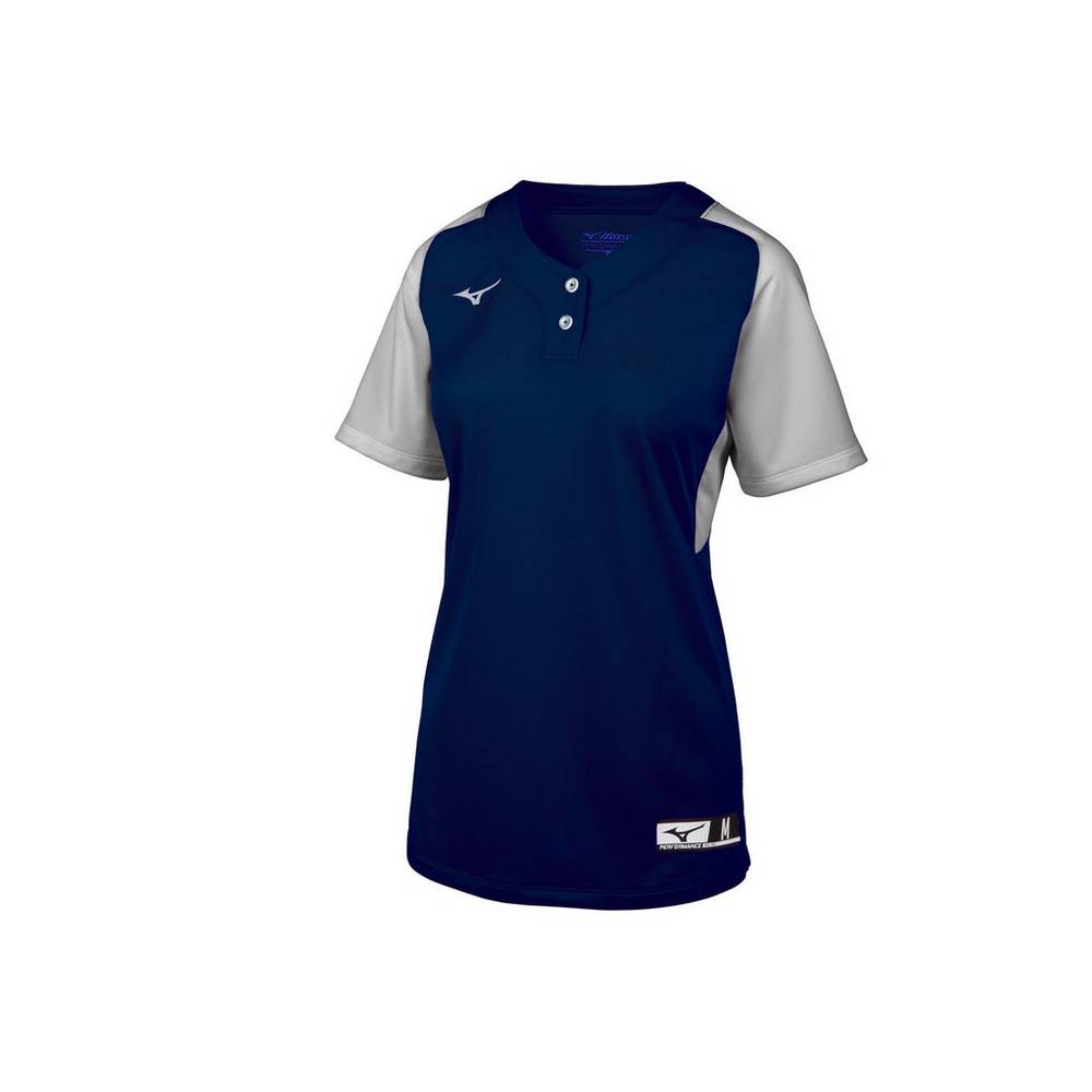 Jerseys Mizuno Aerolite 2-Button Mujer Azul Marino/Gris España HCZP-41097